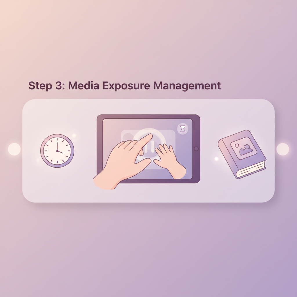 A parent reading a bedtime story to a calm baby in a cozy bedroom