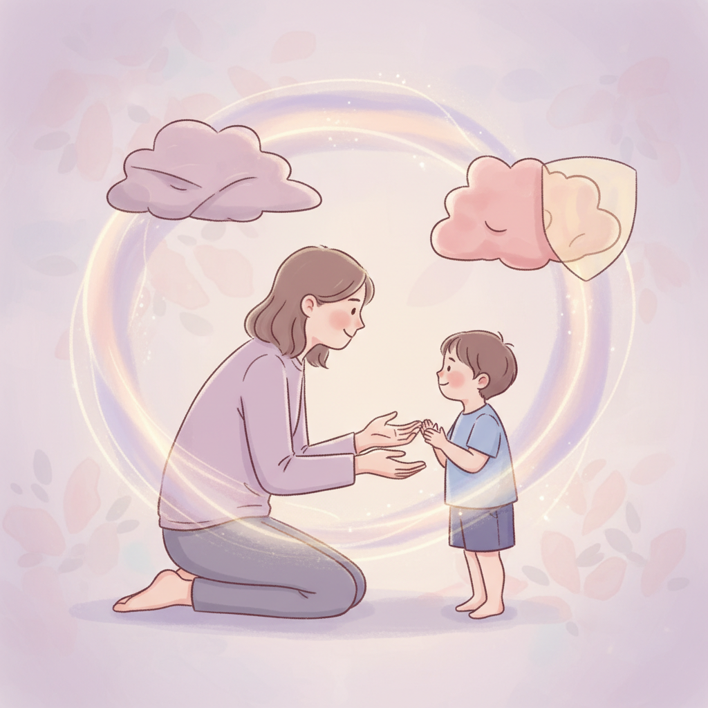 A flowchart illustrating steps to handle a child's tantrum