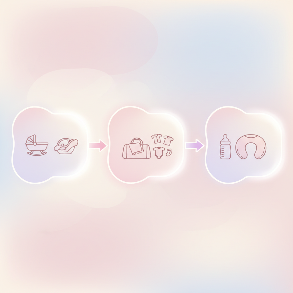 A calendar marked with baby shopping dates, a couple comparing prices online