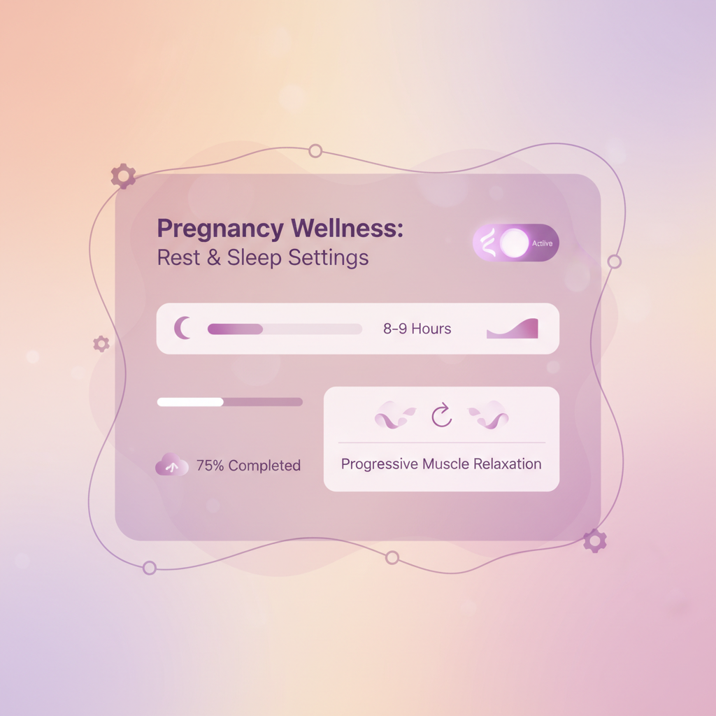 A calm pregnant woman meditating or doing light stretching