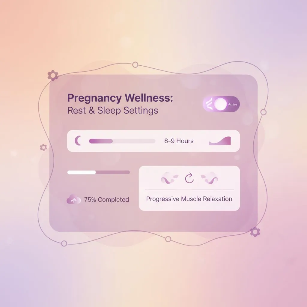 A calm pregnant woman meditating or doing light stretching