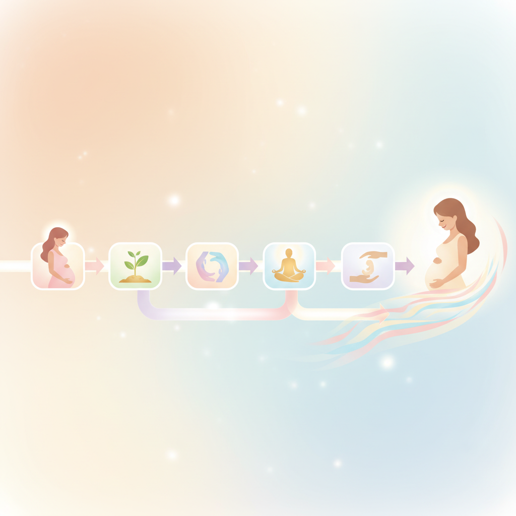 A doctor comforting a pregnant woman