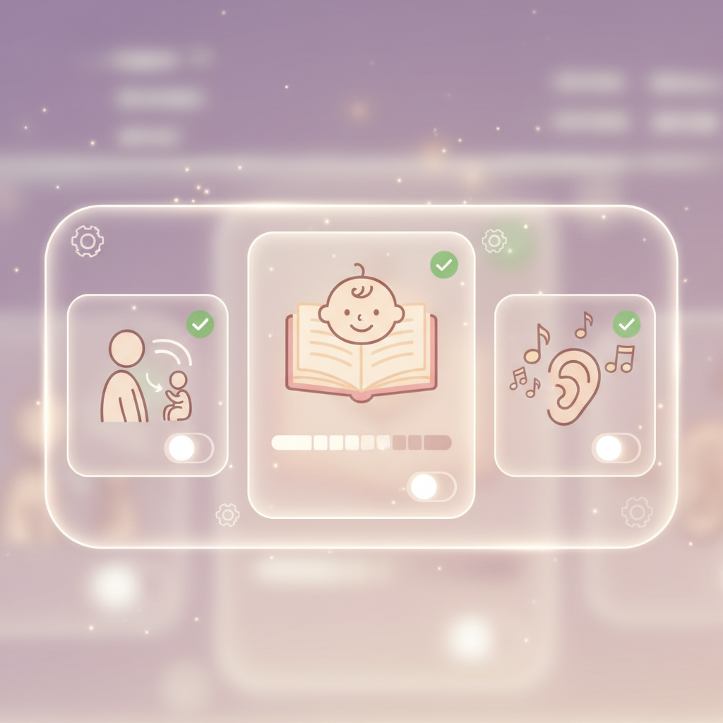 a parent carefully inspecting a baby toy for safety, checking for small parts