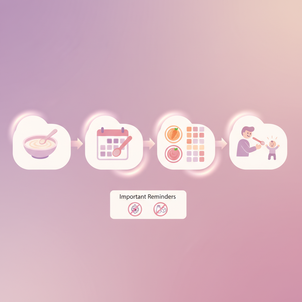 a small pot of rice porridge being stirred on a stove, with baby-sized utensils next to it