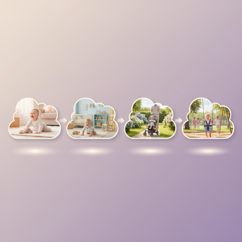 A neatly packed baby diaper bag with diapers, wipes, a small toy, a bottle, and a change of clothes visible