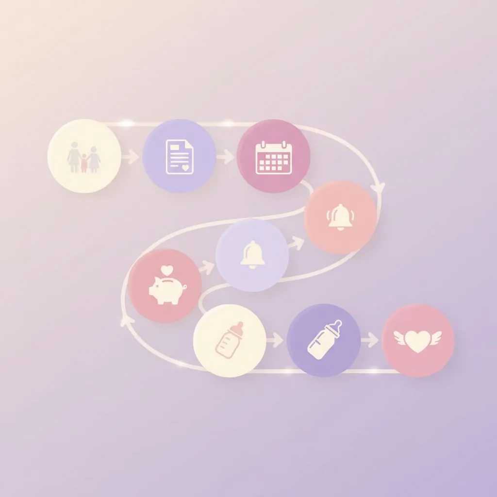 A clear, step-by-step infographic showing arrows and icons for the application process, documents, and online submission