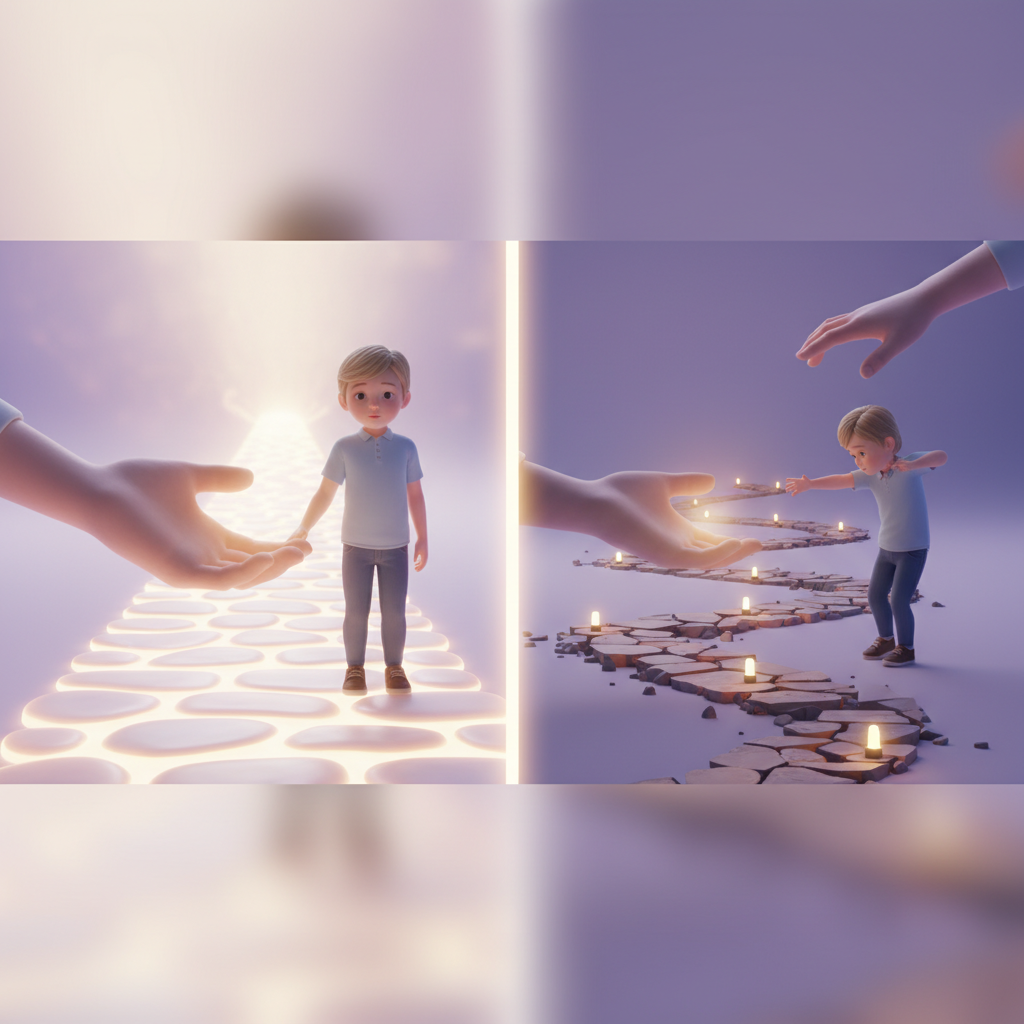 A supportive family embracing, showing parental love and consistency in a warm home environment