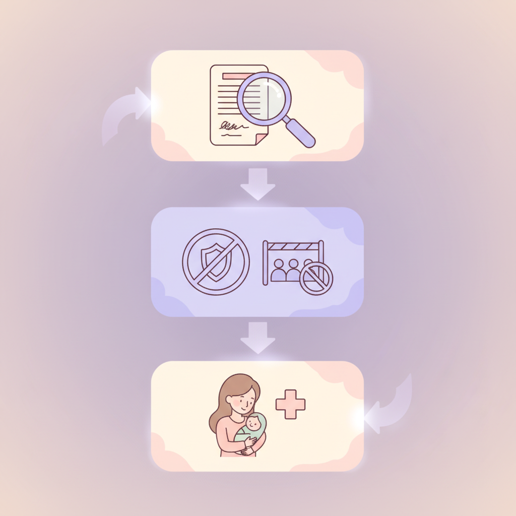 A checklist with pens and documents, symbolizing careful planning and decision-making for a postnatal care center.