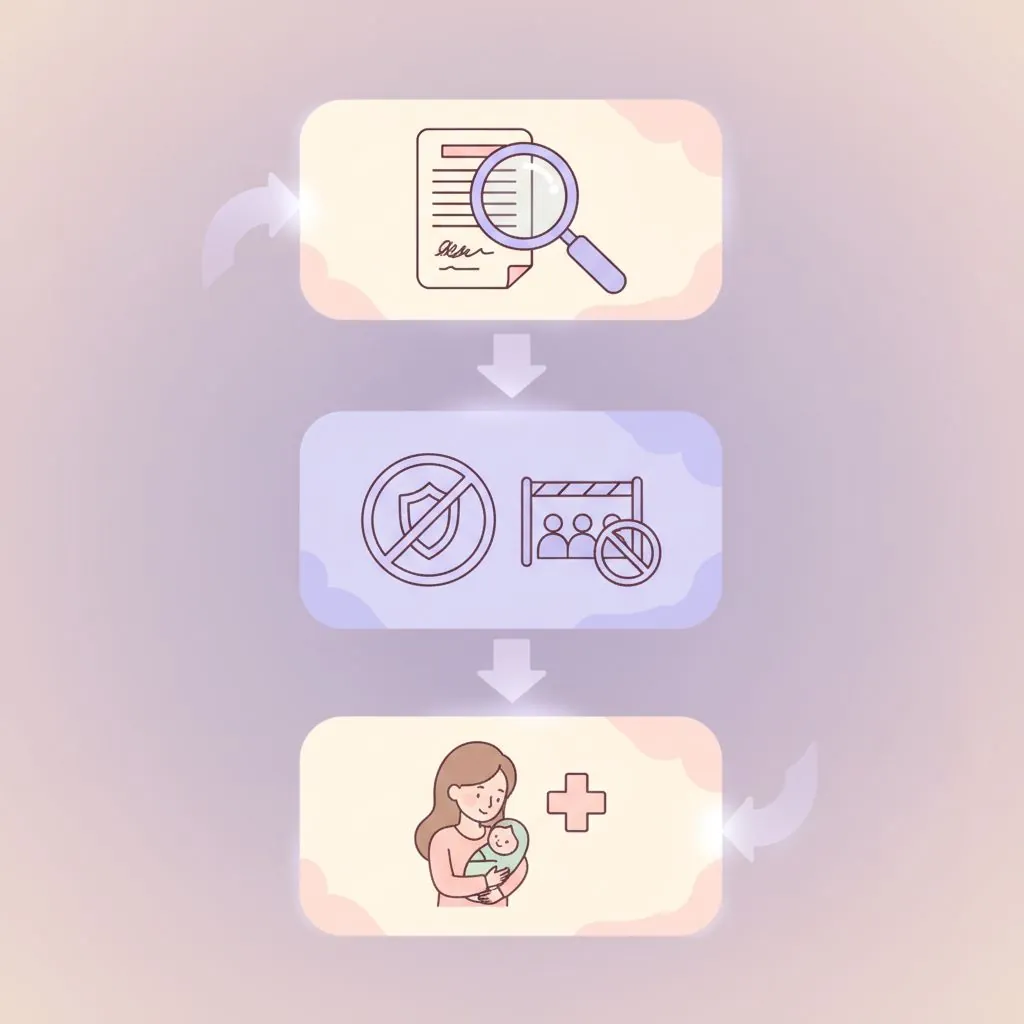 A checklist with pens and documents, symbolizing careful planning and decision-making for a postnatal care center.