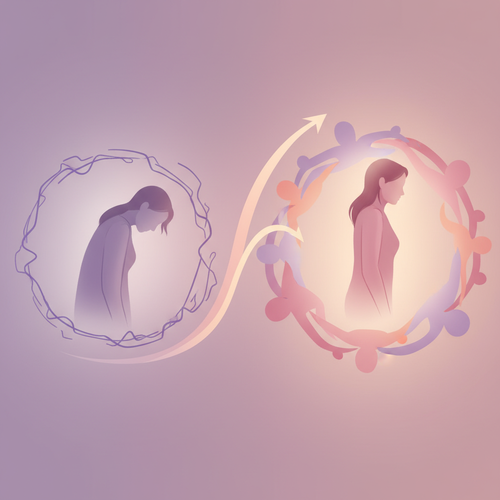 A tired mother looking overwhelmed while her baby sleeps beside her, surrounded by baby items.